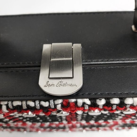 Sam Edelman Gracia Plaid Hardcase Crossbody Purse Woven Handbag Tweed Academia - Picture 3 of 15